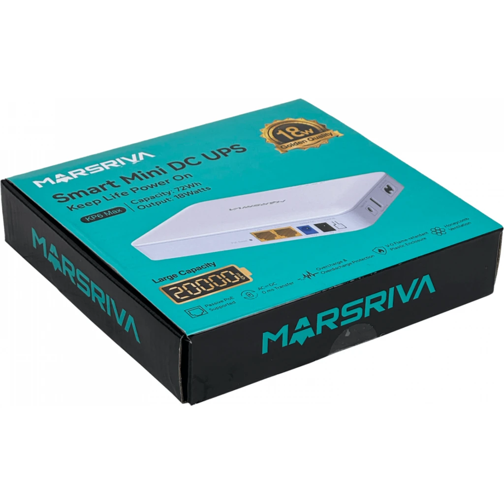 UPS DC 72Wh 2Ah in:100-240VAC 2-100(1-PoE24) Plug-ou:12/9/5V USB-ou:5V