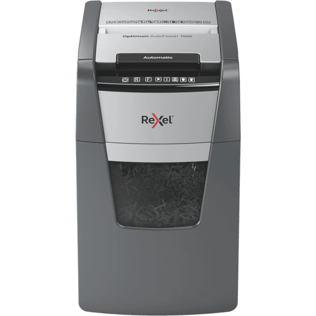 Trituradora de Papel Rexel Optimum AutoFeed 150X, Hasta 150 hojas, Ciclo 30 Min.