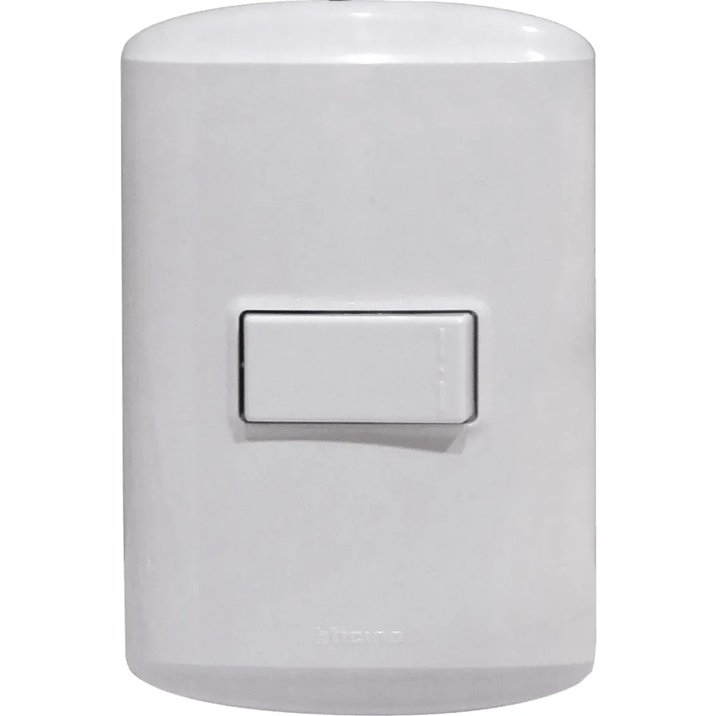 Imagen 2 de BTICINO MODUS 1-INTERRUPTOR-10A UNIPOLAR-912 C/BASE/TAPA BLANCA ARMADO