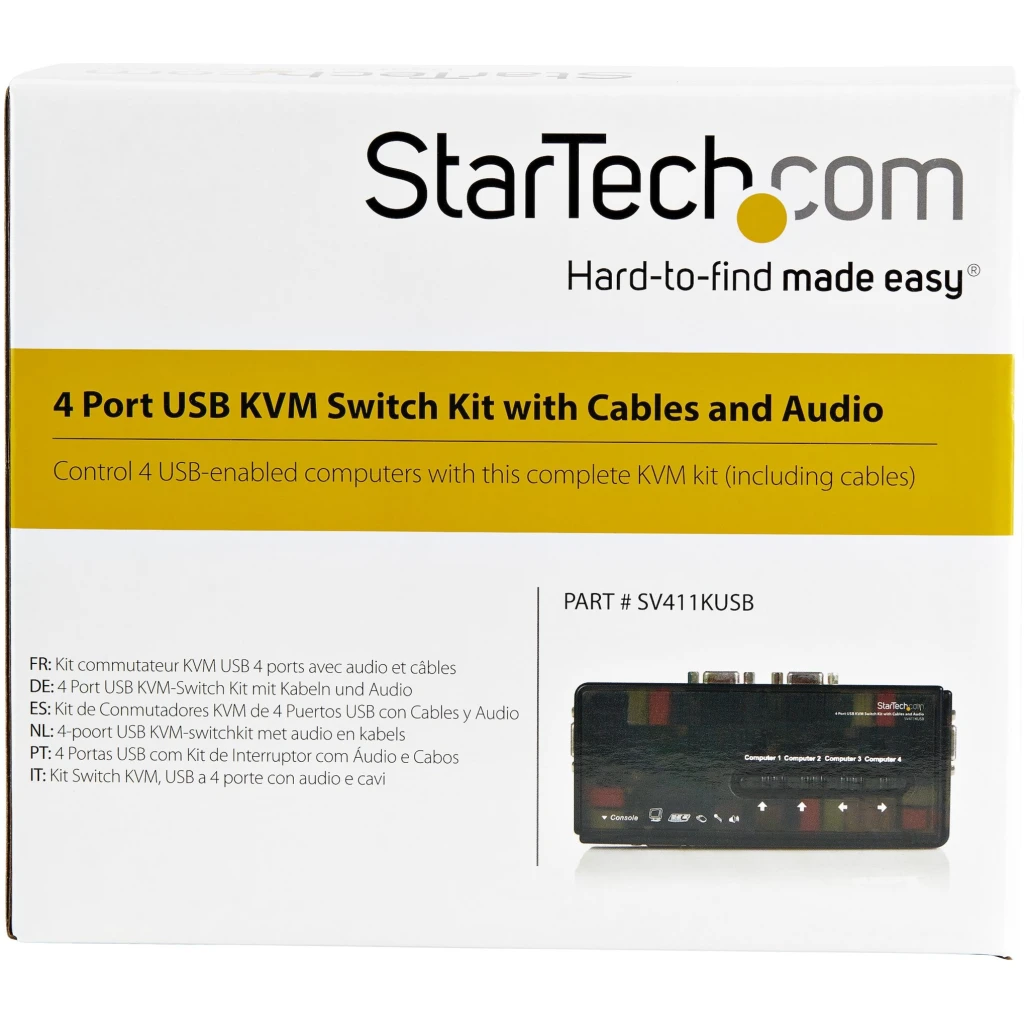 Imagen 5 de Juego de Conmutador Switch KVM 4 Puertos Video VGA USB 2.0 con Cables y Audio