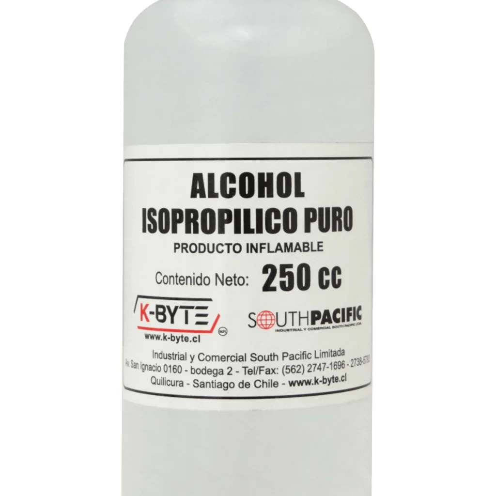 Imagen 1 de Botella 250ml Alcohol Isopropilico 1/4Lt para Limpieza