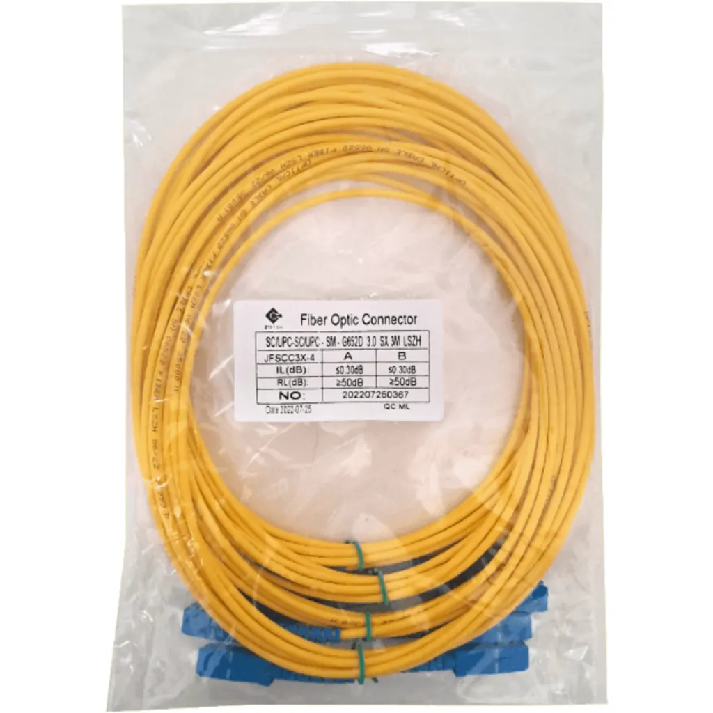 Imagen 1 de 4-unids 3mt SC-SC/UPC SM Simplex Jumper Cable Fibra 9/125um 3mm
