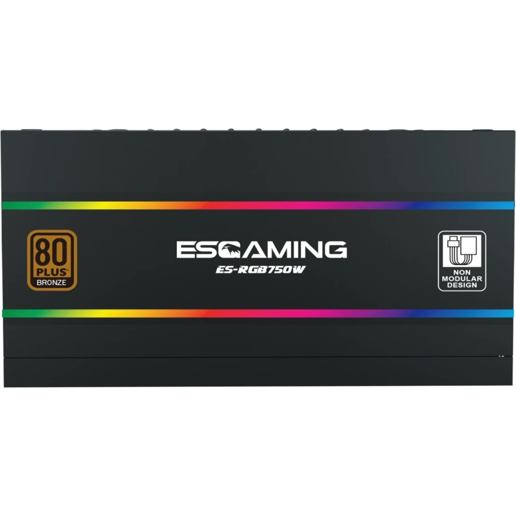 Imagen 1 de FUENTE PODER 750W/80 PLUS GOLD CERTIFICADA ES-RGB750WG ESGAMING