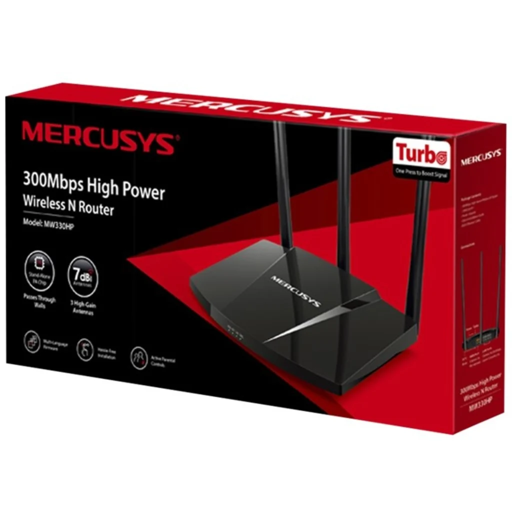Imagen 3 de Router Mercusys MW330HP Inalámbrico Alta Potenc. 300Mbps Cont.Parental 3 Antenas