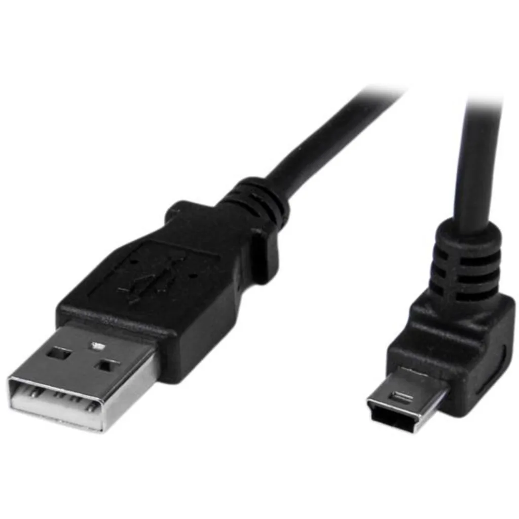 Cable Adaptador Startech USB-A Macho a Mini USB Macho Acodado Long 1 Metro Negro