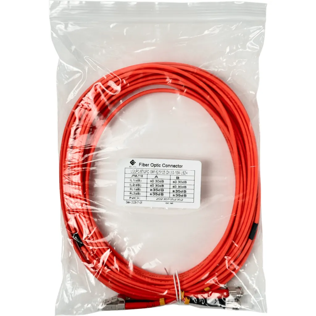 Imagen 1 de 10mt LC-ST OM1 Multimodo MM Duplex Jumper Fibra 62.5/125um LSZH 