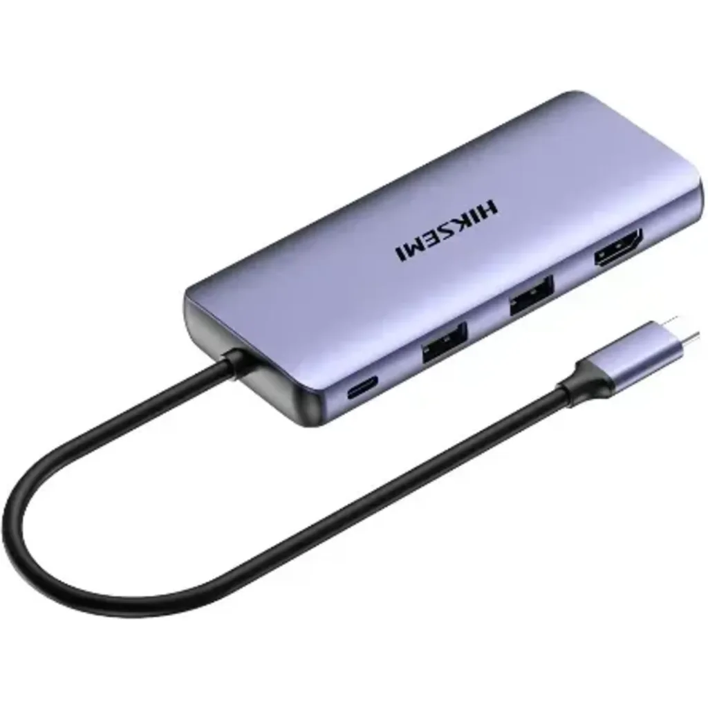 Imagen 2 de HUB Adaptador USB-C Hiksemi DS11, HDMI VGA LAN 2*USB3.0 2*USB2.0 USB-C Jack mic