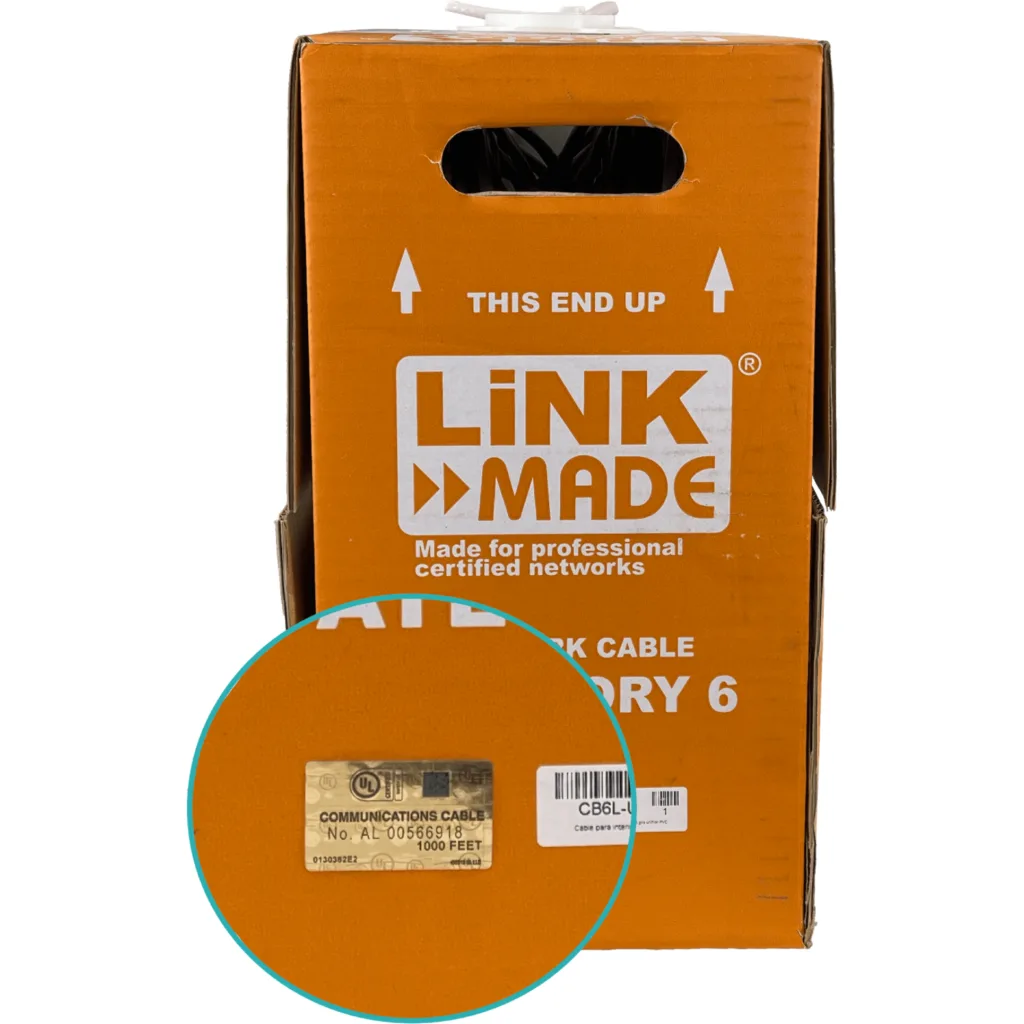 Cable de Red Linkmade Gris CAT6 UTP 305MT UNIFILAR Cobre