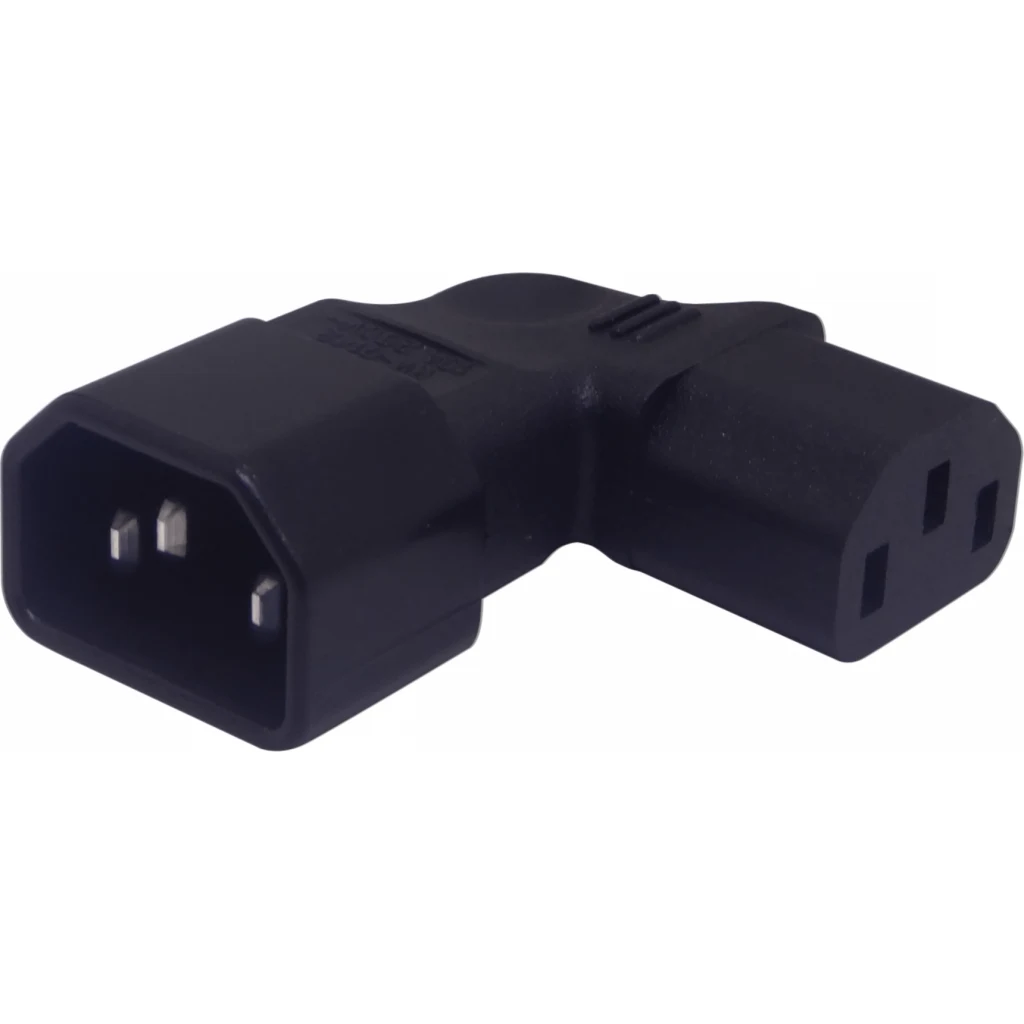Angulo Plano Macho-C14 Hembra-C13 Adaptador Electrico 10A