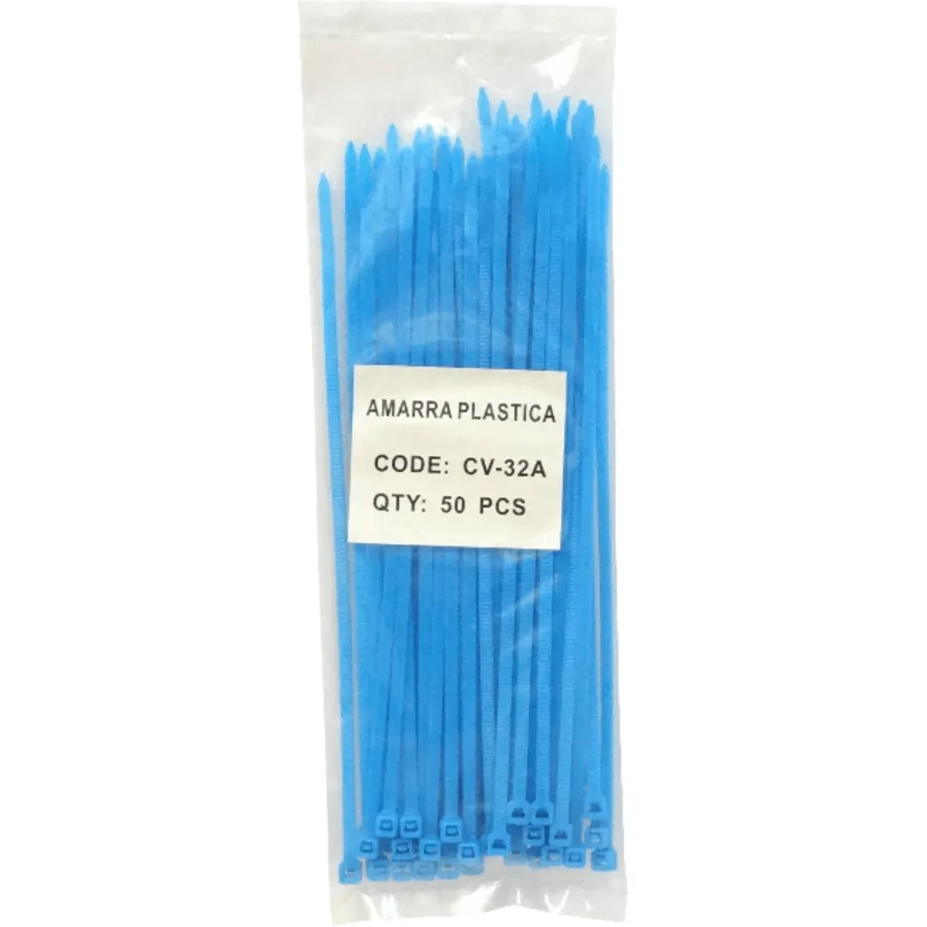 50-un 200x3,5mm Azul Amarra Plastica Nylon 3.5x200mm