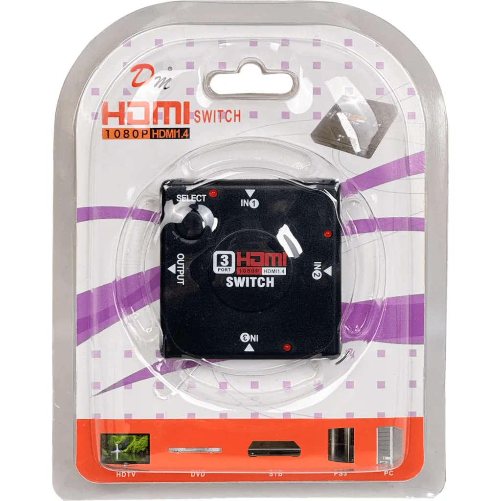 Imagen 1 de Switch Conmutador HDMI-H v1.2 3in1 1920x1080 225Mhz 6x6x1.5cm