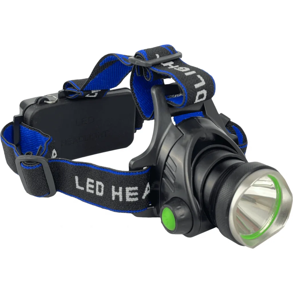Linterna 1-LED Cintillo p/Cabeza inc-Pila-18650 Litio Recargable