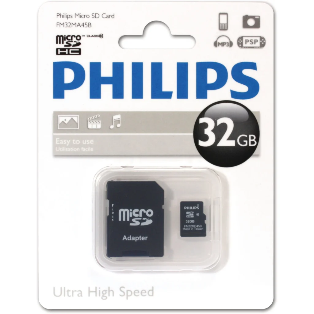 Imagen 1 de PHILIPS Micro SD CL10 with adapter 64 GBFM64MA45B/97