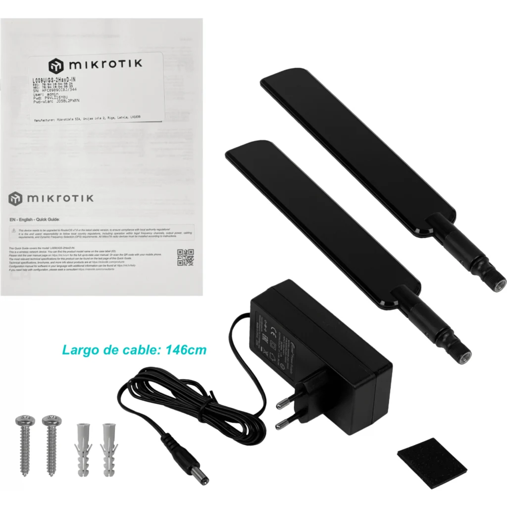 Imagen 7 de MIKROTIK 8-1000 1-SFP LCD USB L4 2,4GHz-1W-2x2 PoE L009UIGS-2HAXD-IN