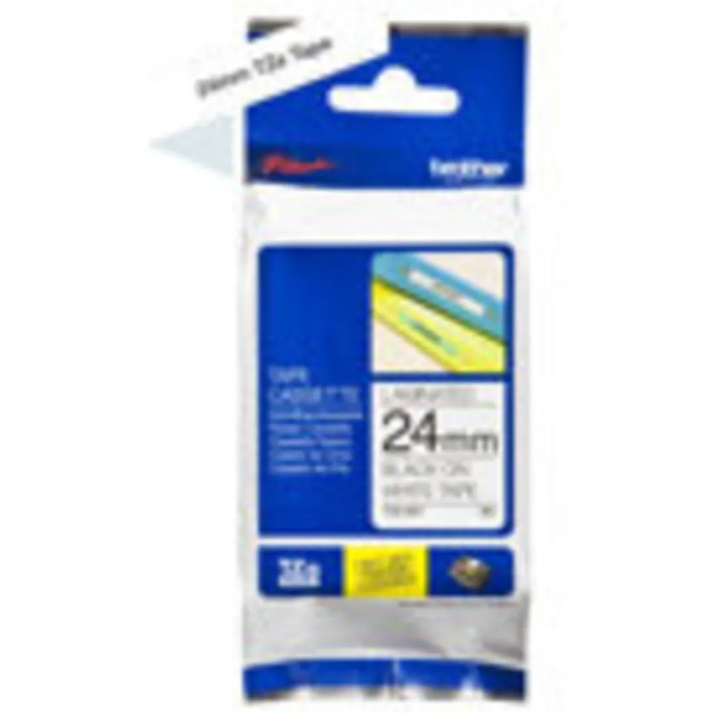 Imagen 1 de Cinta Rotuladora Brother TZE-251 Negro sobre Blanco 24mm 8MTS PT-2730VP PT9700PC