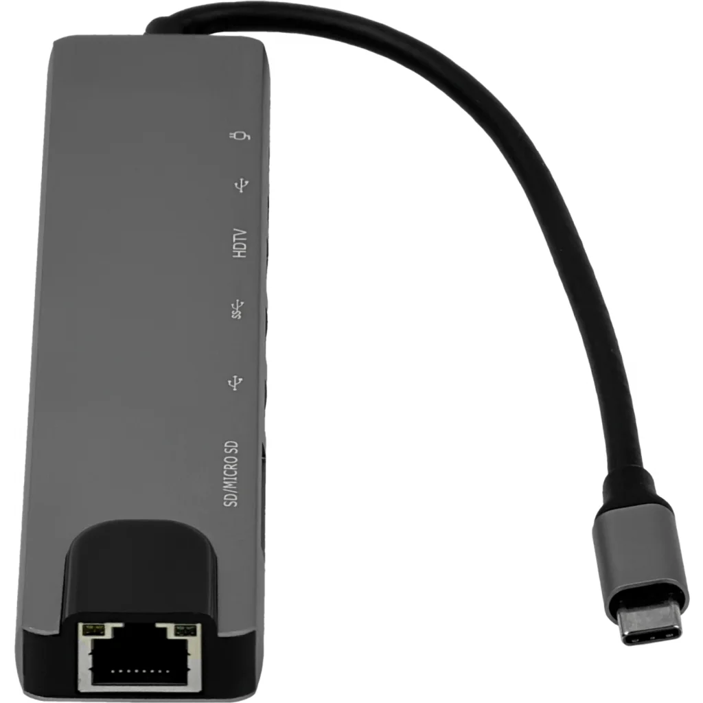 Imagen 4 de HUB USB-C a Puertos 2*USB-C HDMI USB-A SD/mSD RJ-45 10/100 Aluminio 