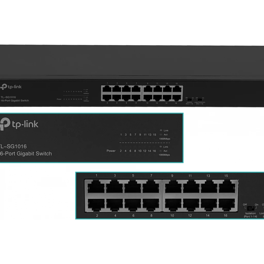 Switch TP-Link TL-SG1016, 16-1000 Ancho Gigabit No-Administrable Rack