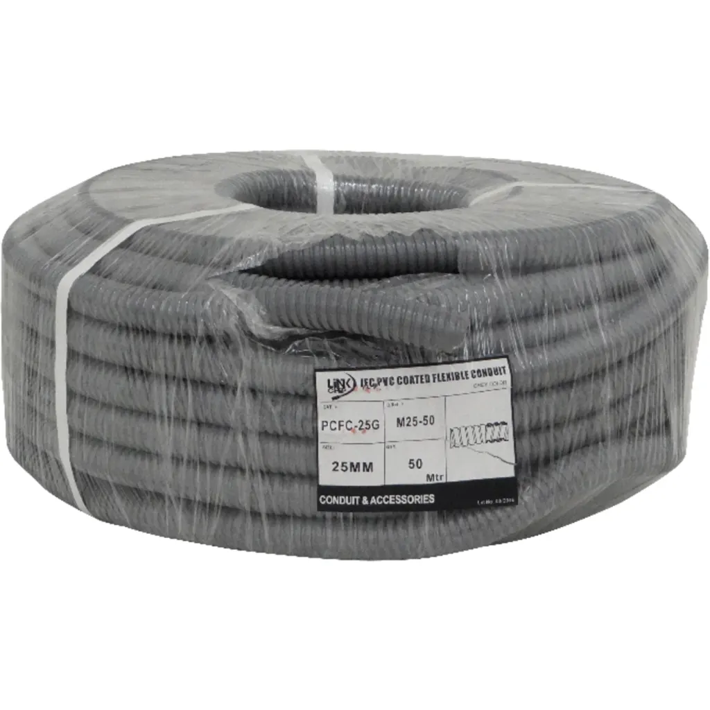Imagen 1 de 25mm Rollo-50mts Conduit Flexible Metalico Cubierto-PVC 3/4-Pulg PCFC