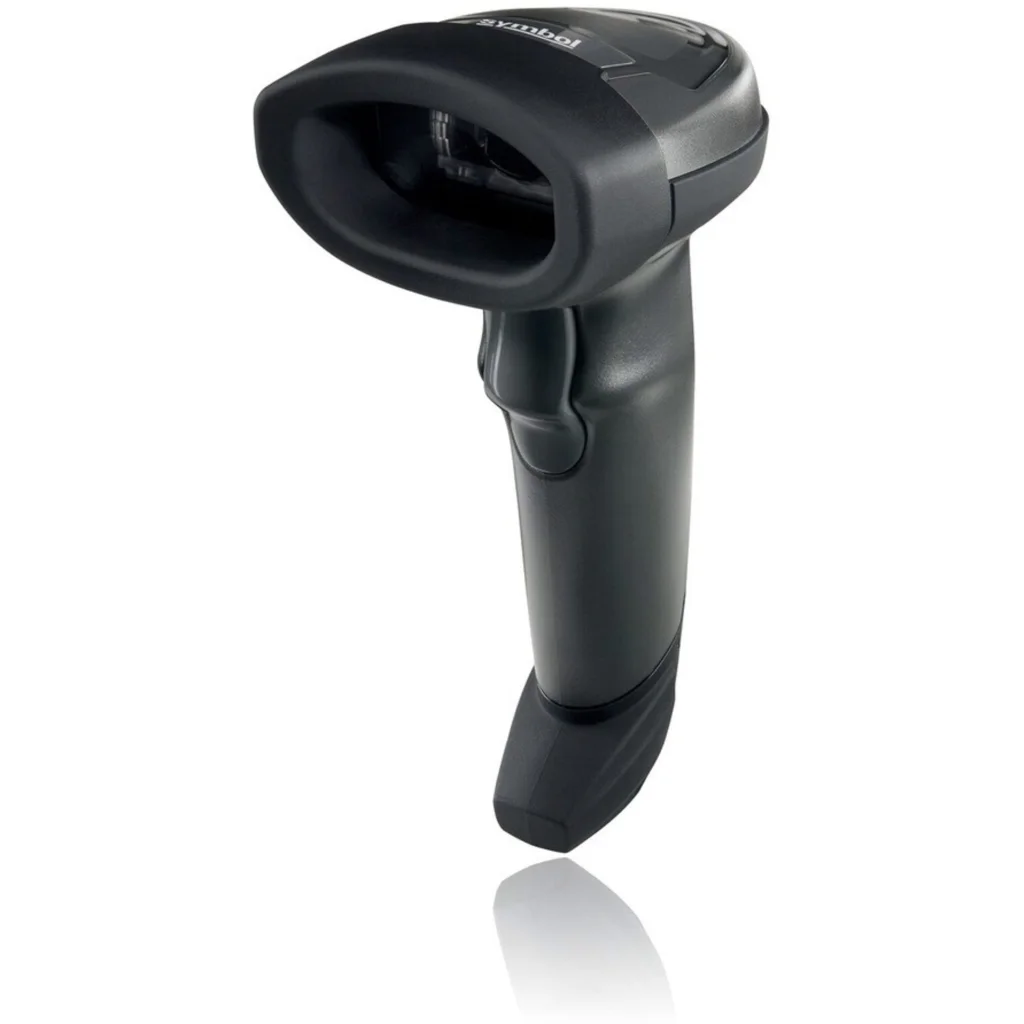 Lector Láser Zebra LI2208-SR con Stand Cable USB 123Scan, SDK, IP42 Color Negro
