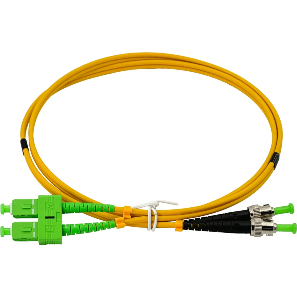 Imagen 1 de 1mt SC/APC-ST/APC MonoModo SM Duplex Jumper Cable Fibra 9/125um 3mm