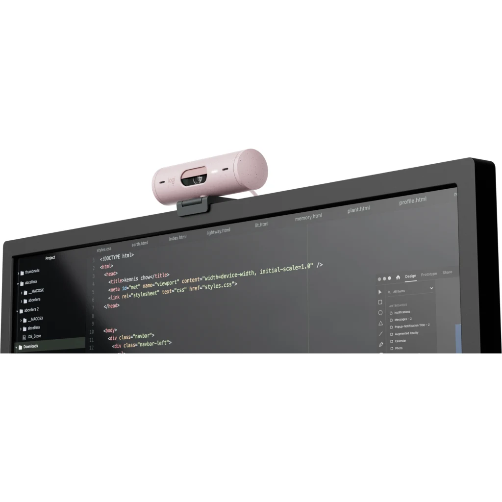 Imagen 5 de Cámara Web Logitech Brio 500 4mp Full HD 1080p Micrófono Integrado USB-C Rosado