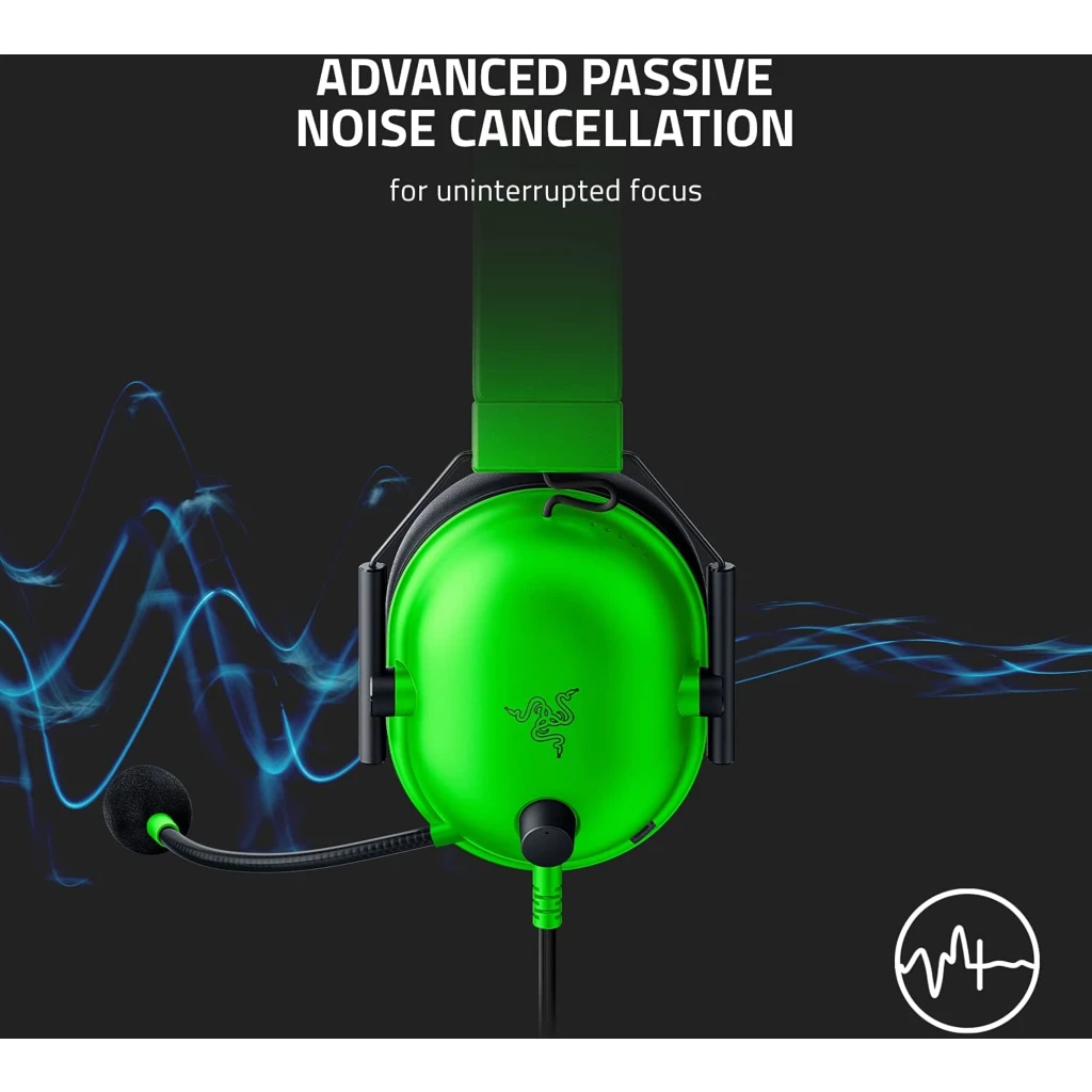 Imagen 3 de Audífonos Gamer Alámbricos Razer BlackShark V2 X Sonido 7.1 Jck3.5mm Color Verde