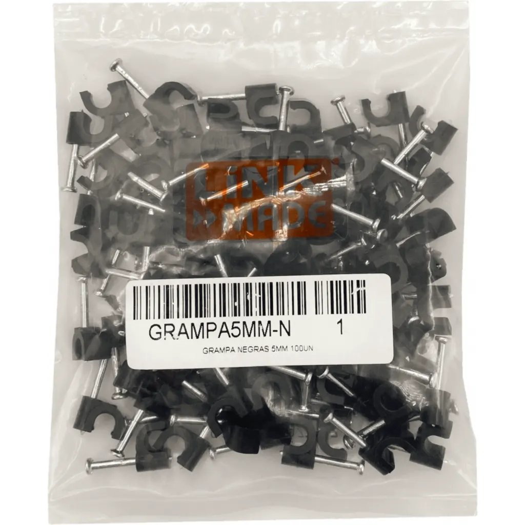 Imagen 1 de LINKMADE Grampa 5mm Redonda Negra Clavo para Concreto 100-unidades