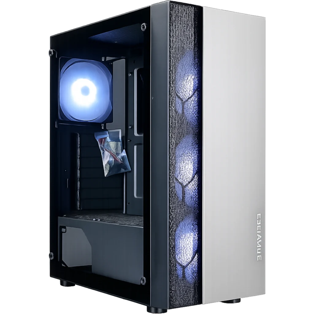 GABINETE GAMER F05T-BK 4 FAN ARGB/ 1 FAN REAR/ 3 FRONT/ ATX/ M-ATX/ IATC/ USB 3.0/USB 2.0/AUDIO SIN FUENTE / ESGAMING