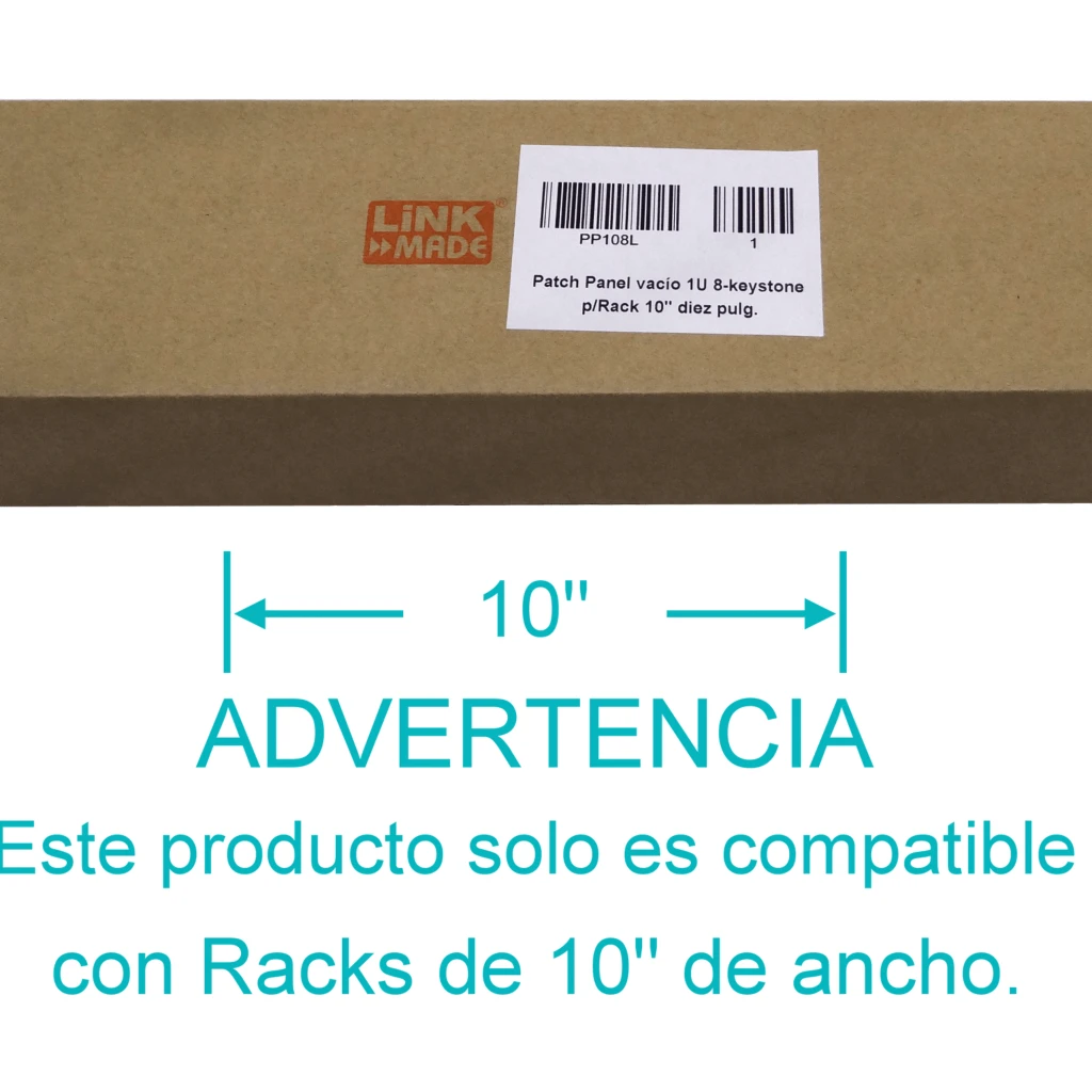 LINKMADE METAL 10-PULGADAS 8-KEYSTONE PATCHPANEL 1U VACIO P/RACK-10P