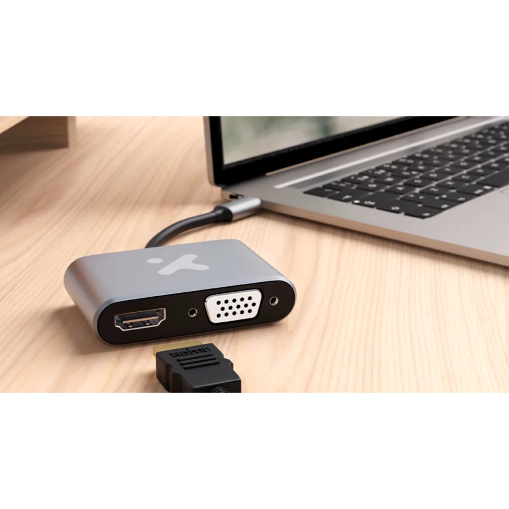 Imagen 10 de Adaptador Multipuertos 2en1 XTech XTC-542, USB-C a HDMI VGA