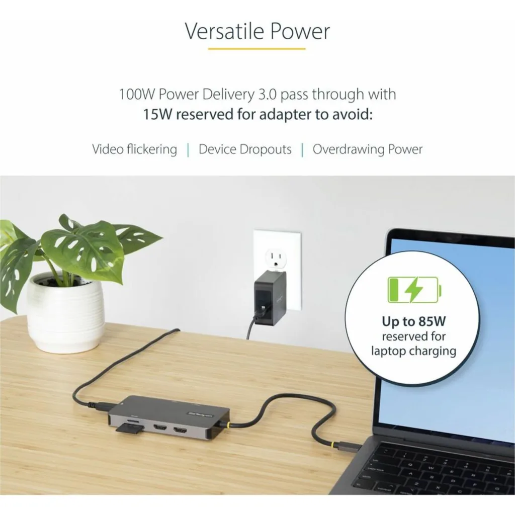 Imagen 7 de Docking Station StarTech USB C a 2*HDMI 4K 60Hz USB-C 2*USB-A3.2 LAN mSD/SD Gris