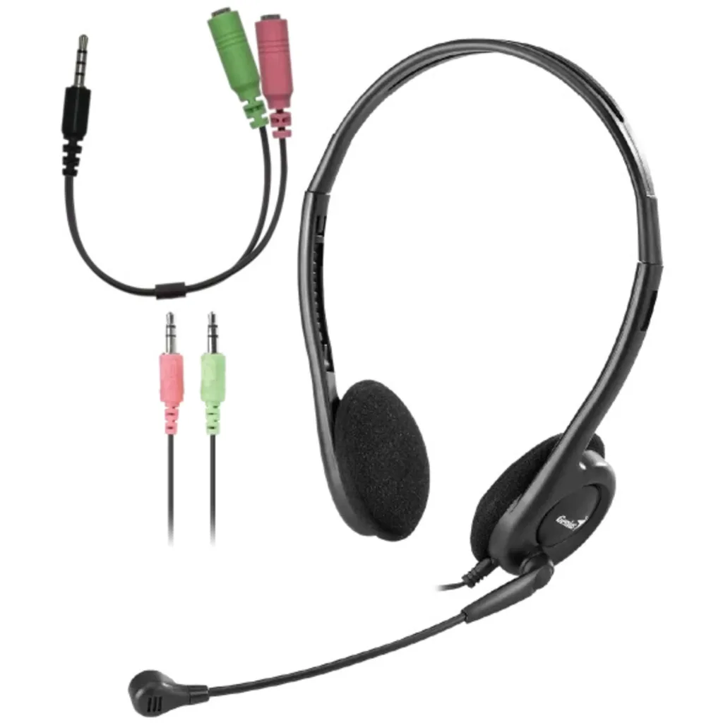 GENIUS HEADSET 3.5mm CABLE 2,4MT + CABLE SINGLE JACK 3.5mm-HS-200C