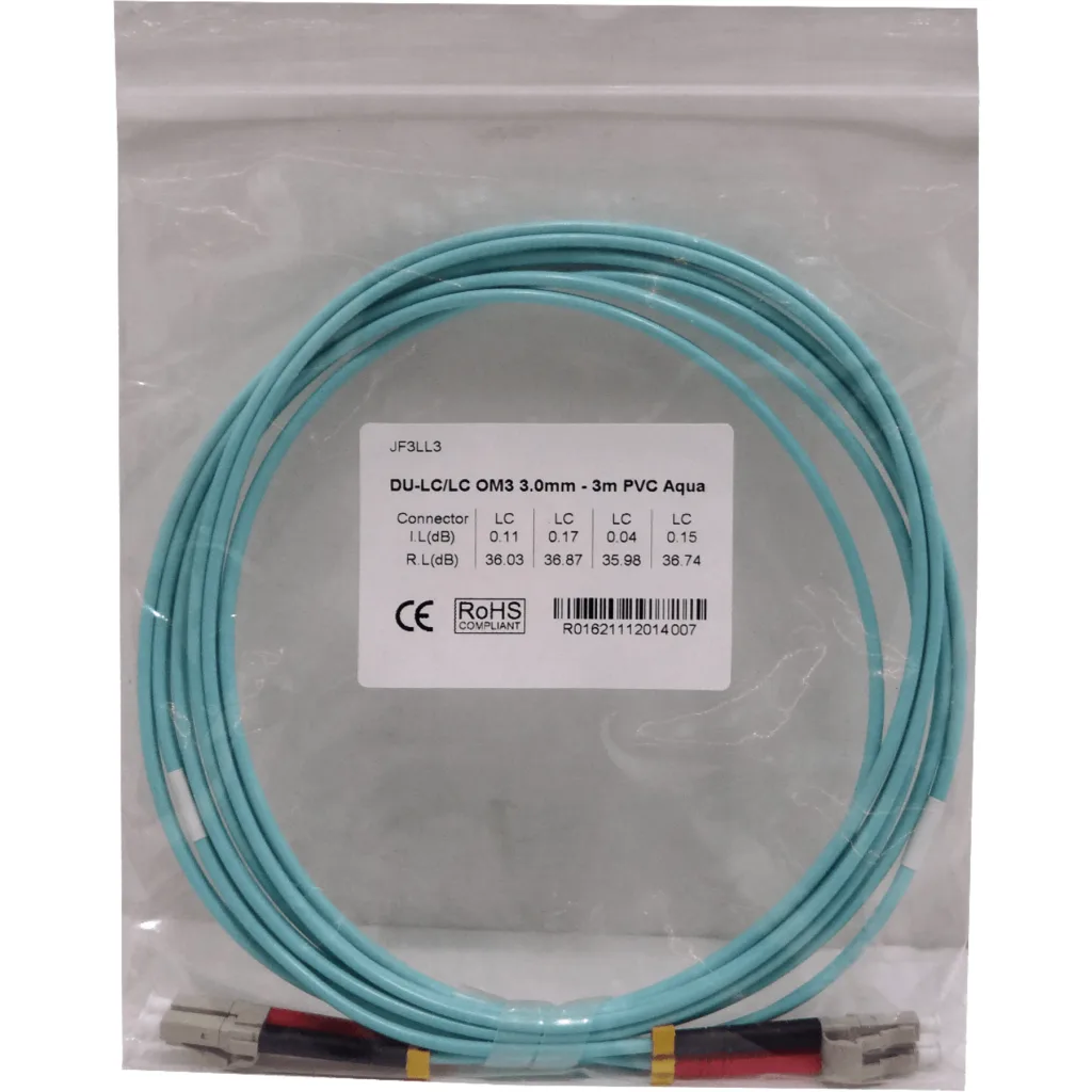 3MT LC-LC OM3 MULTIMODO MM DUPLEX JUMPER FIBRA 50/125UM