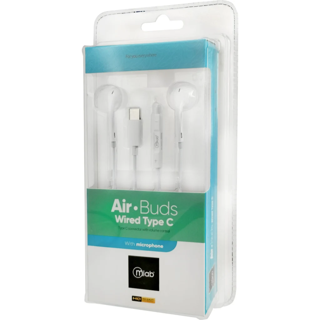 Imagen 1 de MLAB AUDIFONO AIR-BUDS WIRED MANOS LIBRES VOLUMEN TYPE C