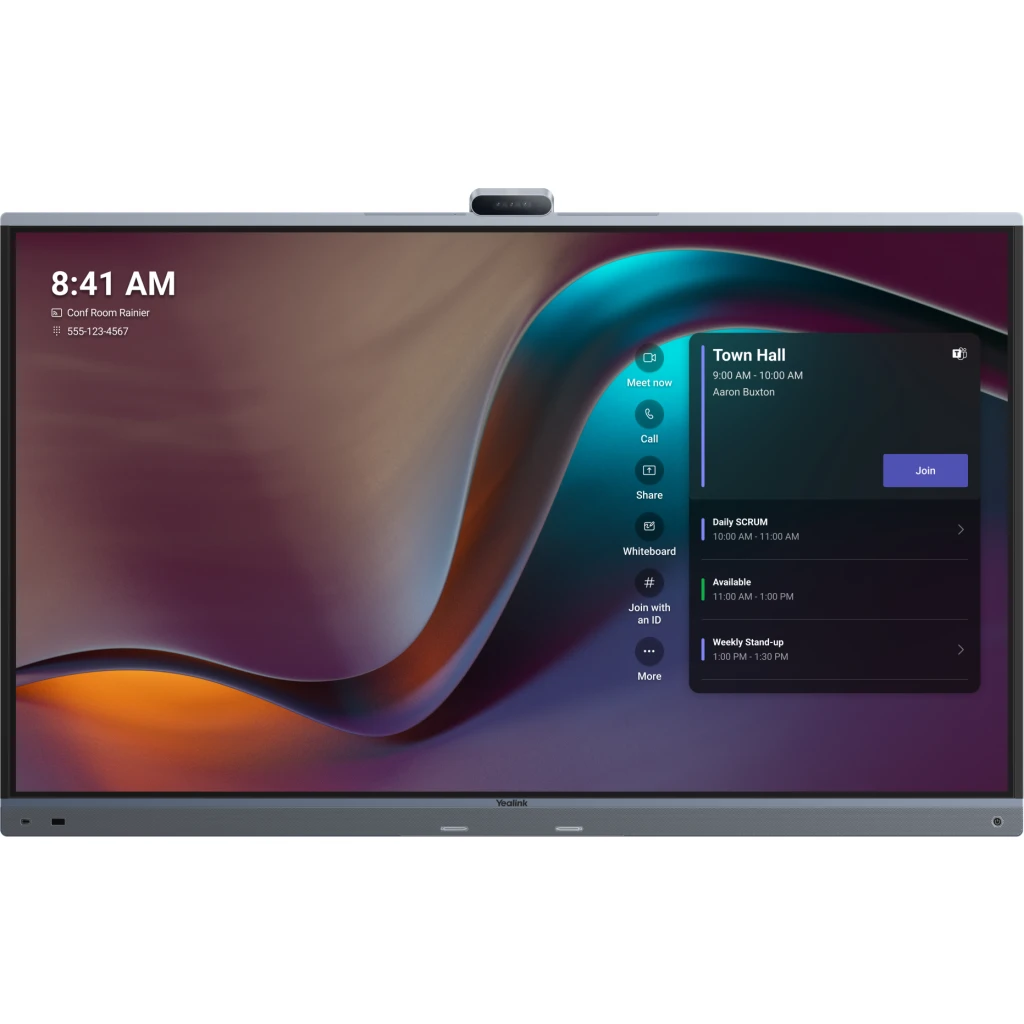 Yealink Pantalla colaborativa de 75" con Android integrado y funciones tactiles.