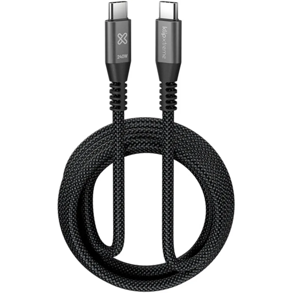 Klip Xtreme - USB cable - 24 pin USB-C - 3 m - Black - 240W Braided Fast Charging