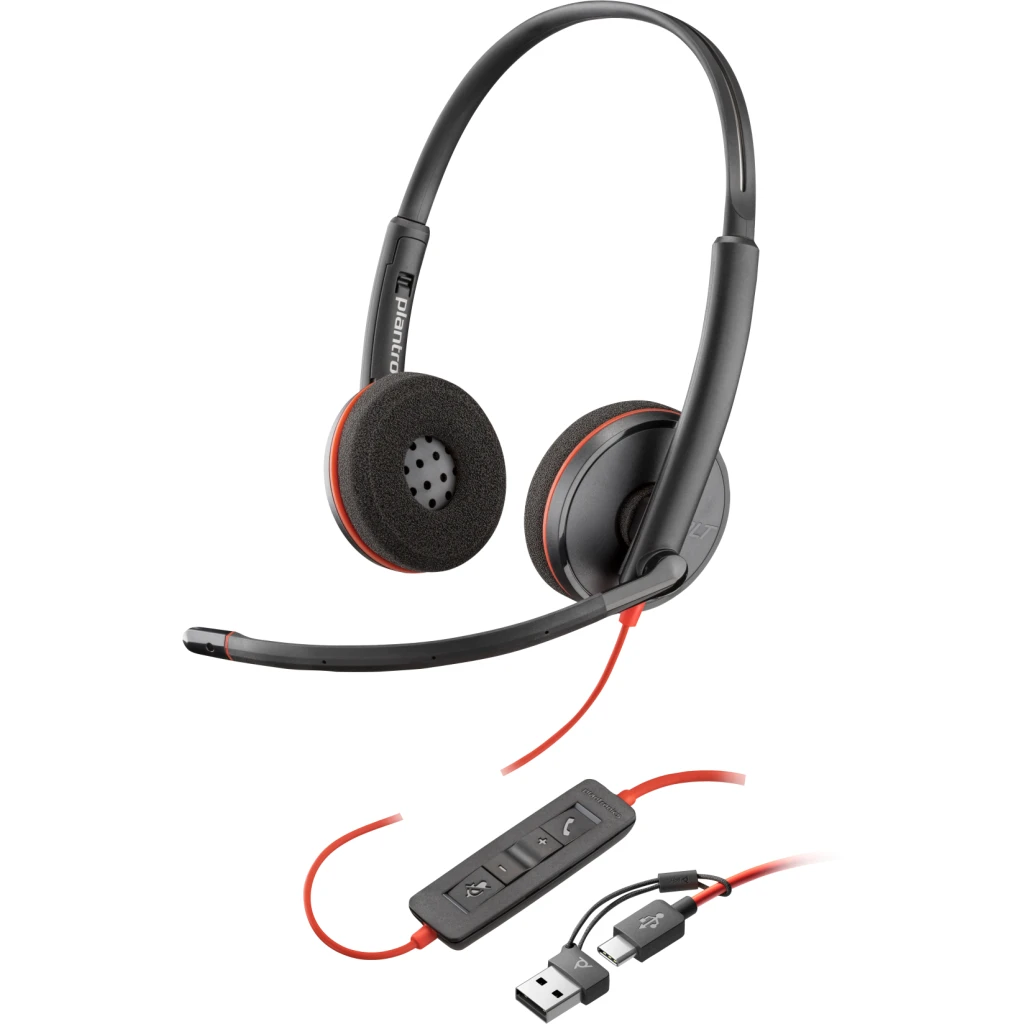 Imagen 2 de Cintillo Multimedia Poly Blackwire 3220 Stereo USB-C Headset +USB-C/A
