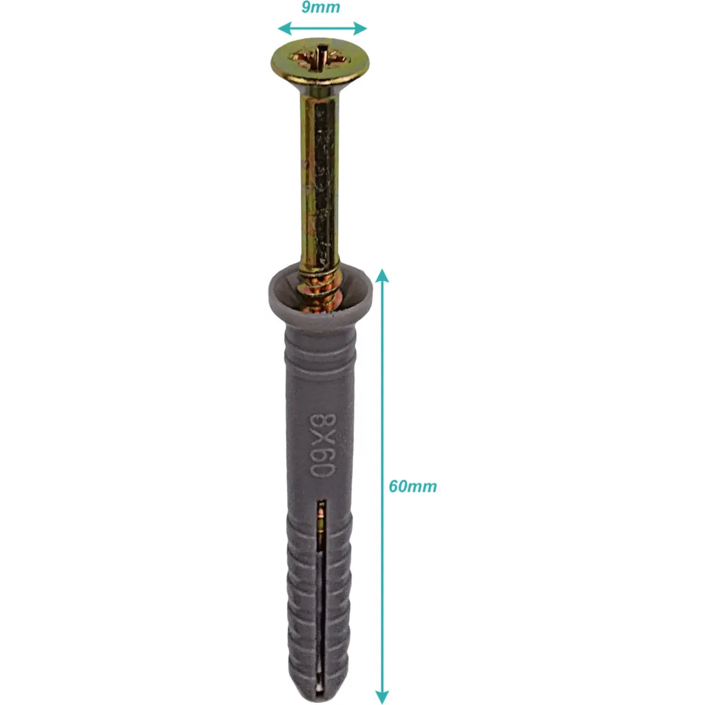 Imagen 2 de 100-unids. 8x60mm Tarugo Clavo para Ladrillo Hueco