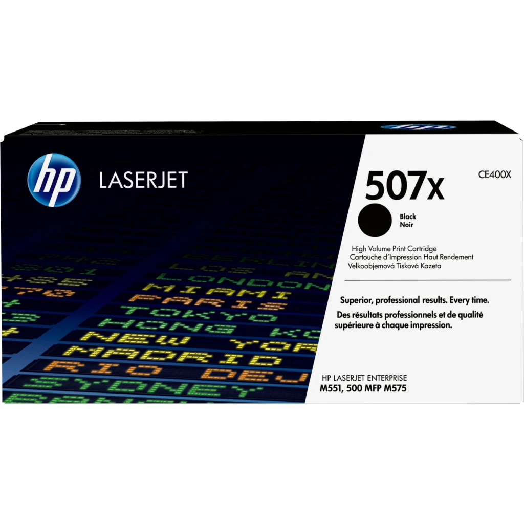 Toner HP 507X Negro para Imp MFP M575c/Pro 500 M570dn/M575f MFP/M551dn, 11000Pág