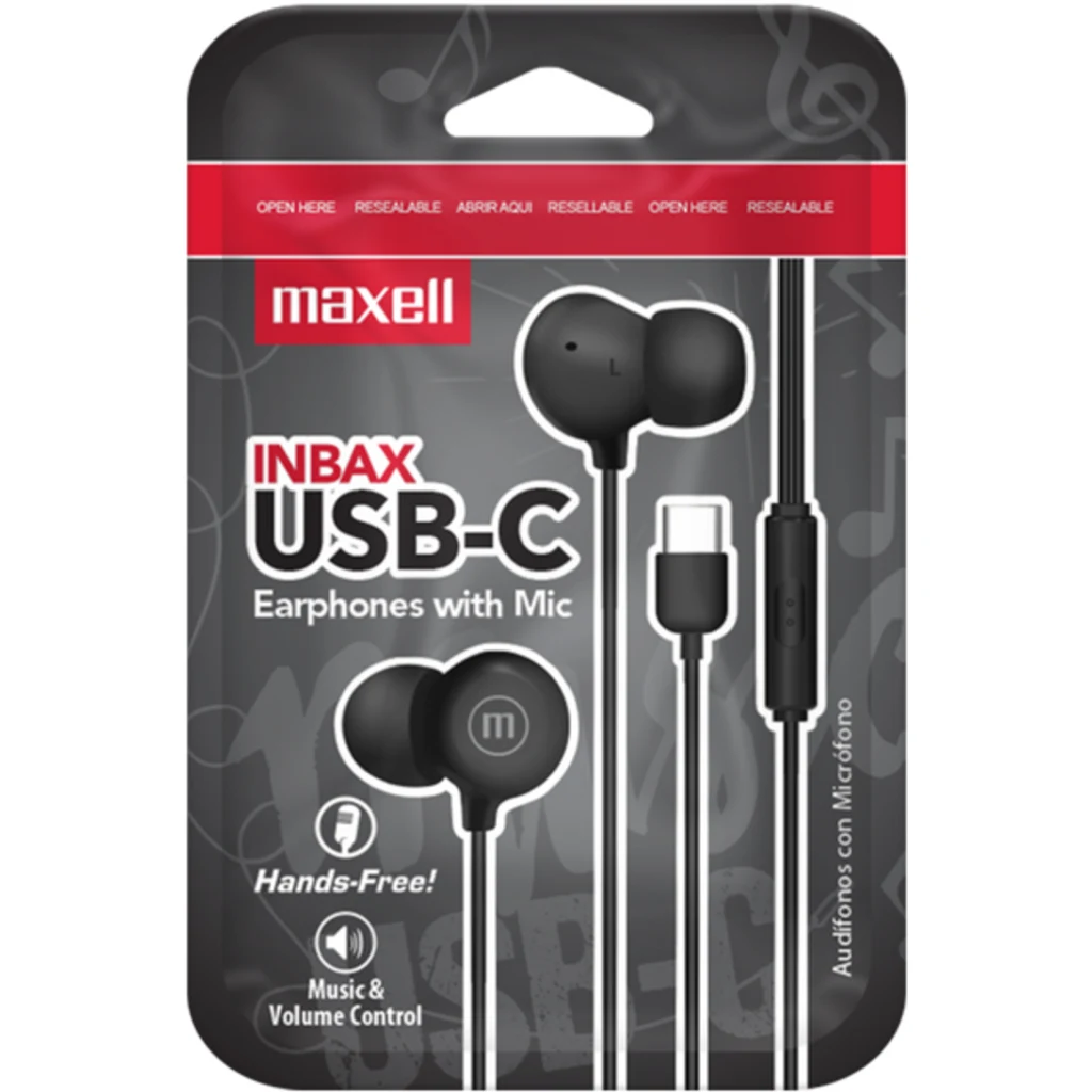Imagen 4 de Audifonos in-ear USB-C Maxell IN-BAXUSBC BLACK