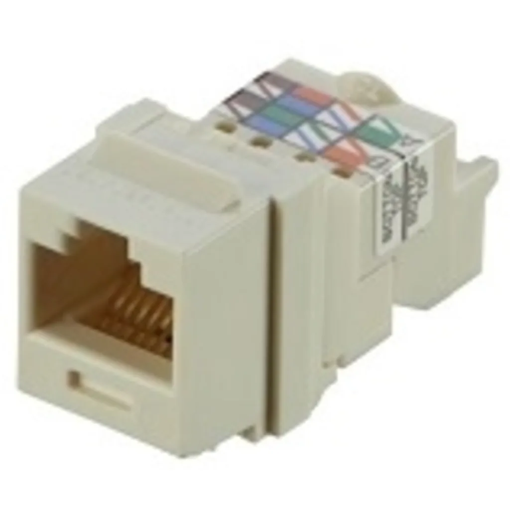 Modulo jack Off white Category 6, 8-position, 8-wire Keystone