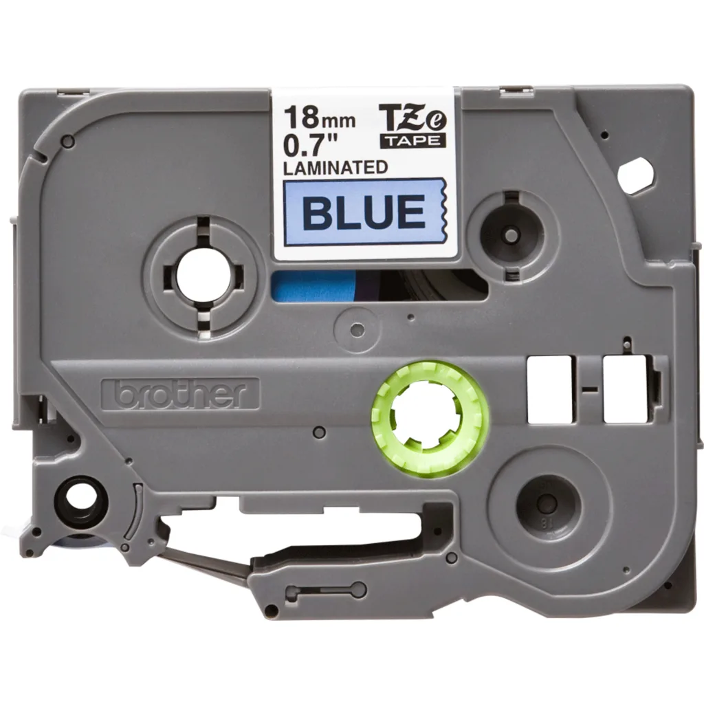 Imagen 3 de TZe541. Cinta BROTHER 18mm Negro en Fondo Azul 8mt p/PT-E300VP/D600VP/E550WVP