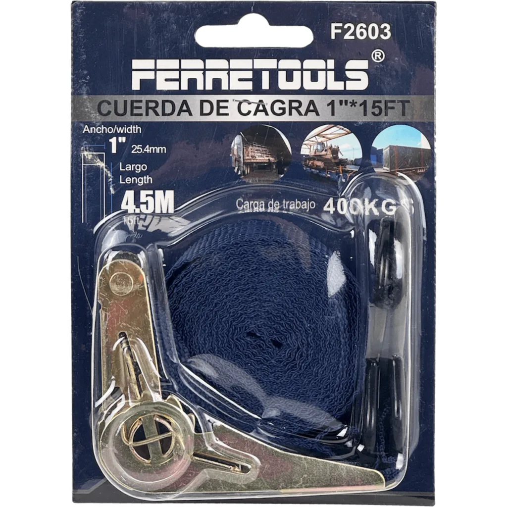 Imagen 4 de 4,5mt Ancho-25mm Cuerda de Carga Polipropileno Eslinga Amarre c/Rachet