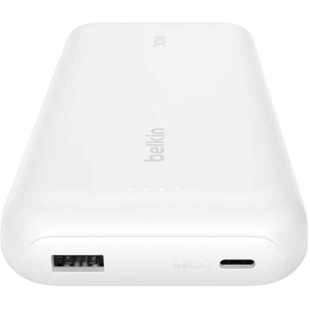 Imagen 3 de Bateria 20.000 mAh 30W PD con cable USB-C Belkin blanca