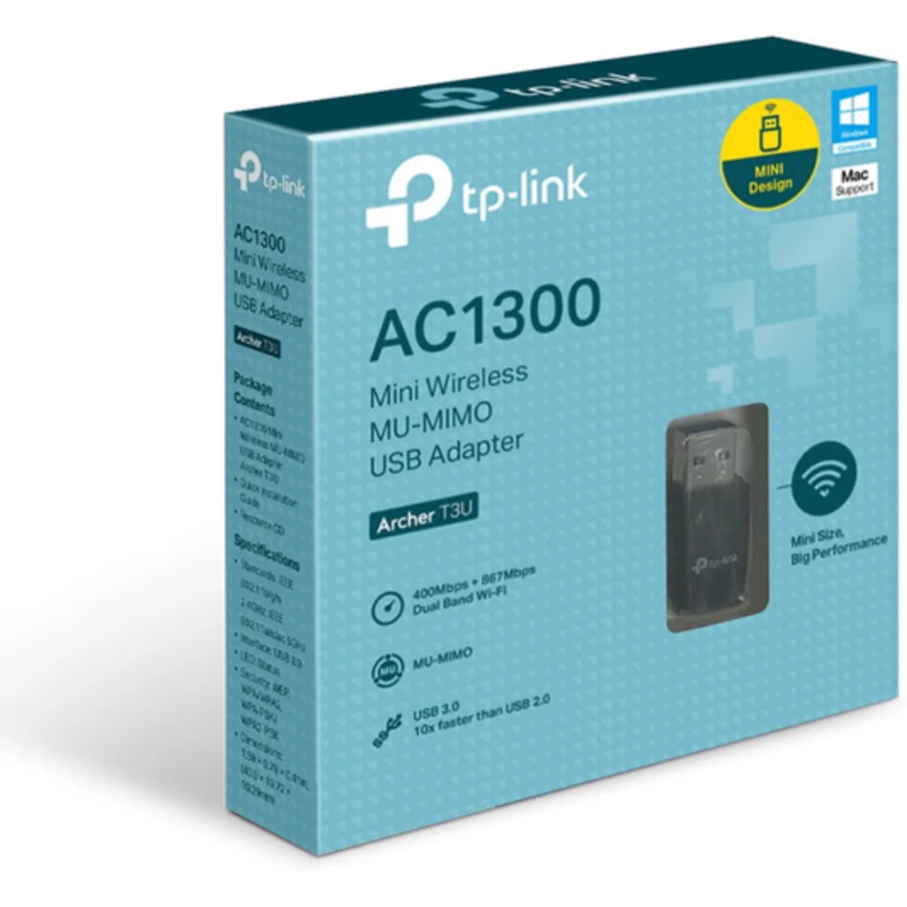 ARCHER T3U ADAPT. TPLINK AC1300 MINI MU-MIMO USB