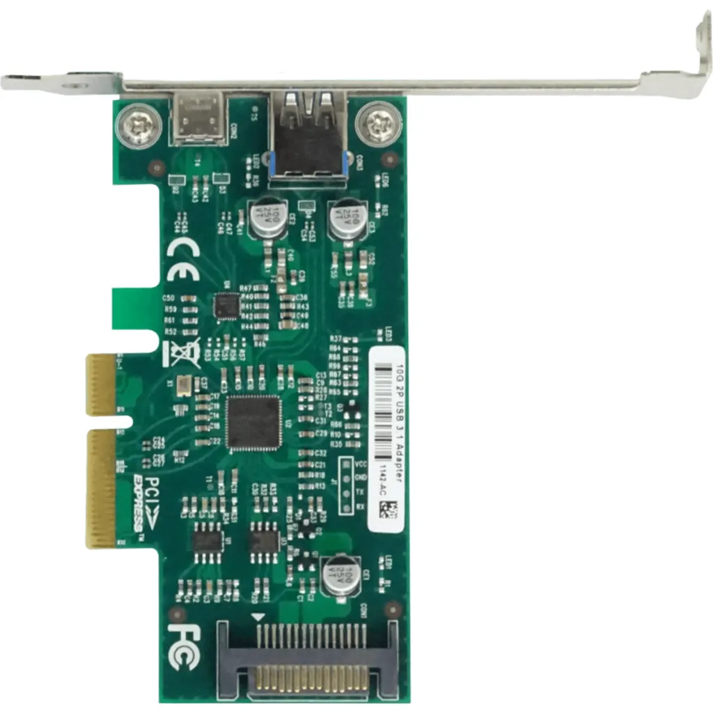 Imagen 1 de LRLINK PCIe-x4 2-USB3.1 C+A Tarjeta PCIExpress Chipset ASM1142 10gbps