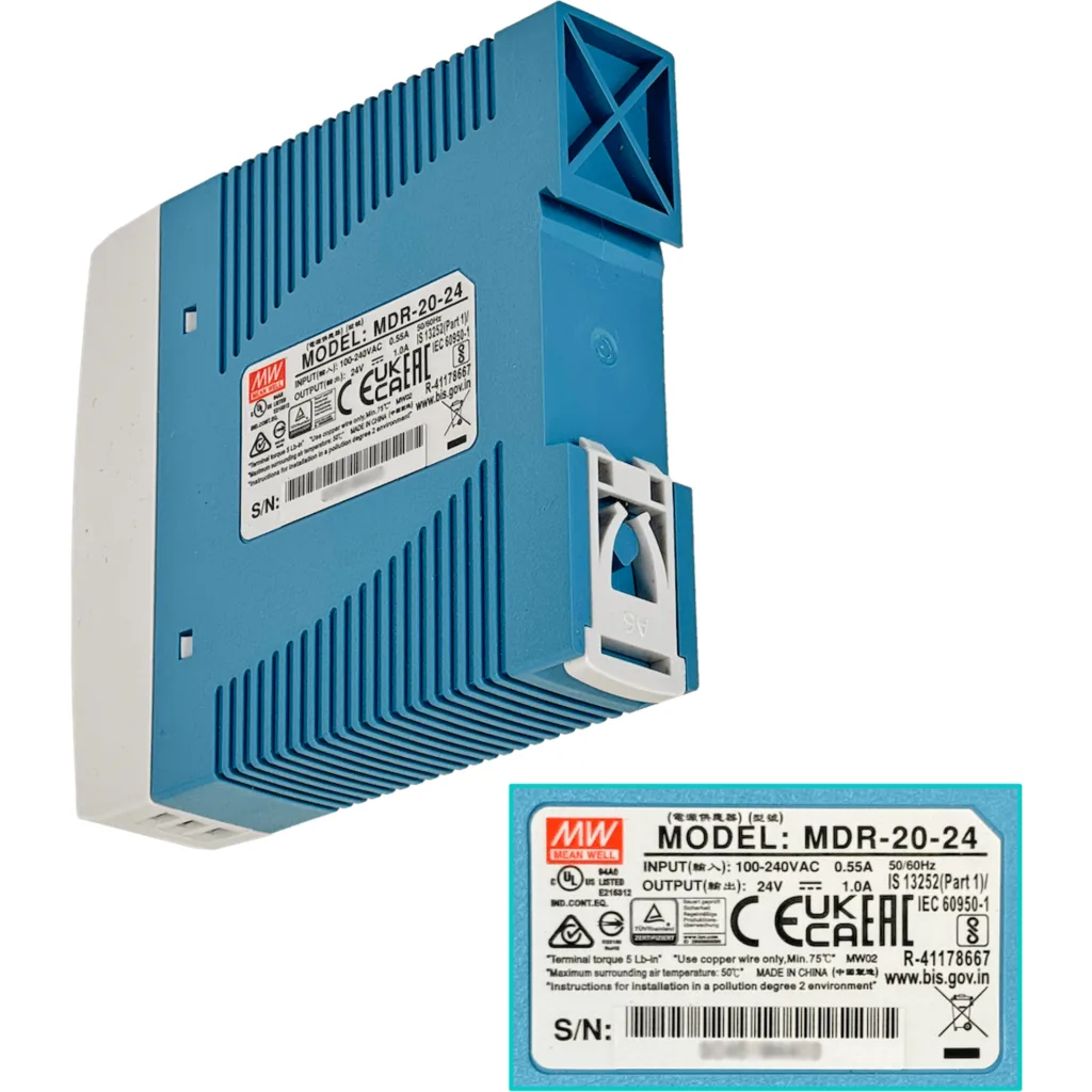 Imagen 1 de Fuente de Poder Mean Well MDR-20-24 Riel DIN