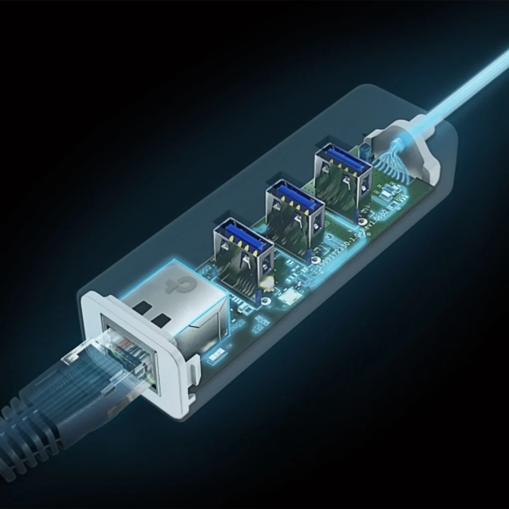 Imagen 2 de TP-LINK ADAPTADOR USB TYPE-C 3-PORT HUB & GIGABIT UN / UE330C