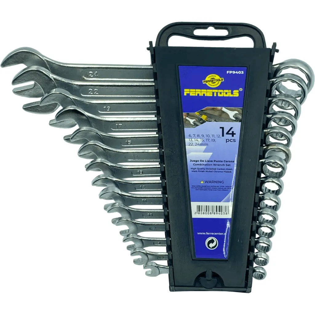 FERRETOOLS 6mm-24mm Juego Llaves Hexagonal y Corona 14 Piezas