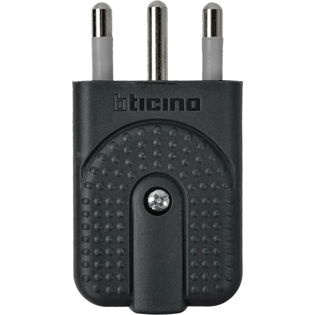 BTICINO 2P+T 16A Enchufe Macho Volante 2-Posiciones S2466TGE